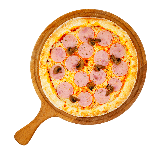 Пицца на тонком тесте «Ветчина грибы»~550 гр.