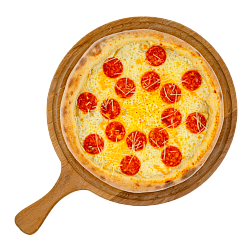 Пицца на тонком тесте "Чоризо дабл-чиз"~460 гр.