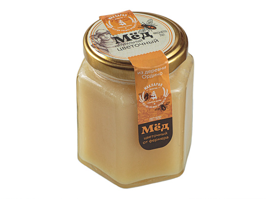 Мёд цветочный из деревни Ордино 250 гр.