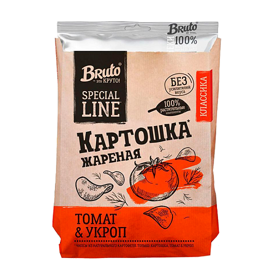 Чипсы картофельные BRUTO томат-укроп 120 гр.